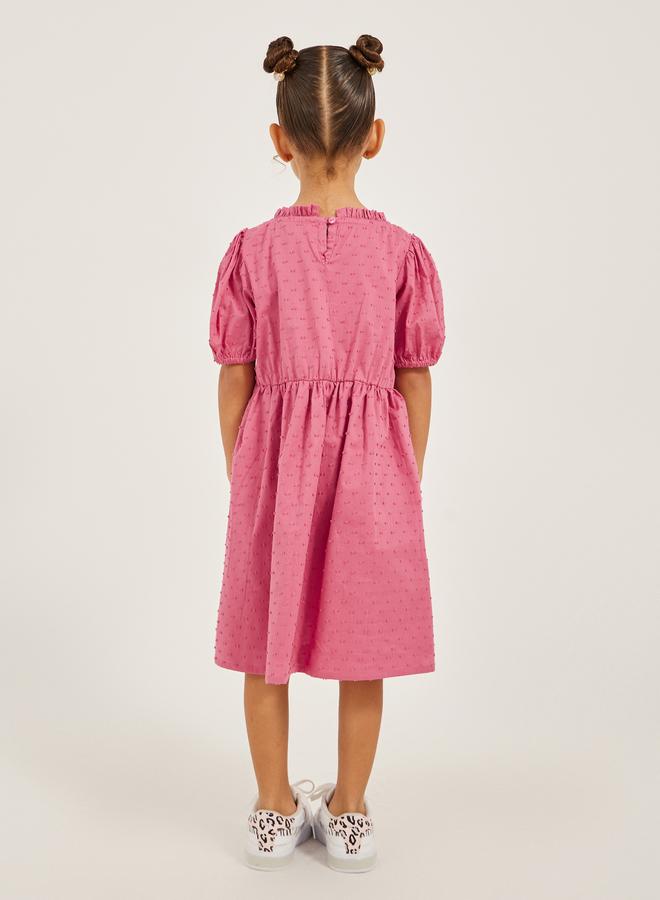 Styli Embroidered Square Neck Lace Puff Sleeve Dress - Image 4